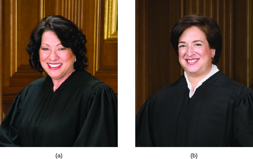 Image A is of Justice Sonia Sotomayor. Image B is of Justice Elena Kagan.
